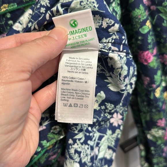 J Crew Floral Pajama Top Button Close EUC - Picture 8 of 9